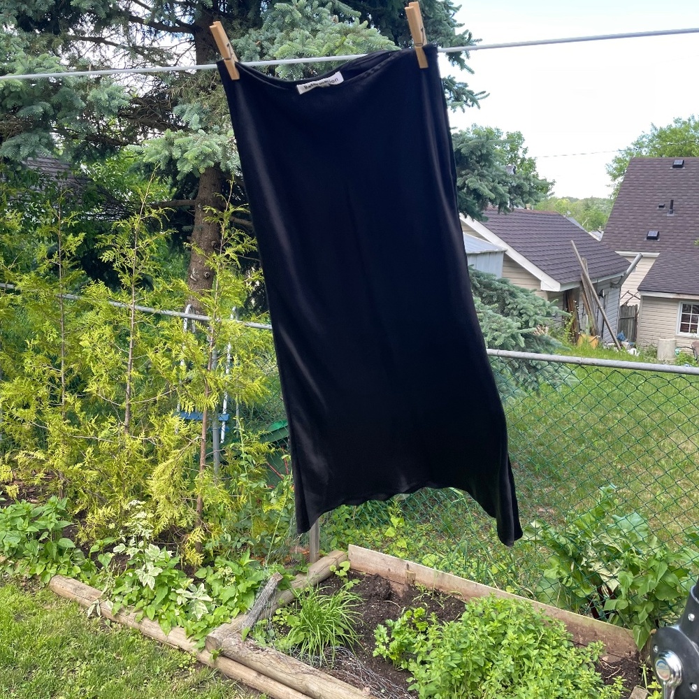 Reformation Black Silk Skirt